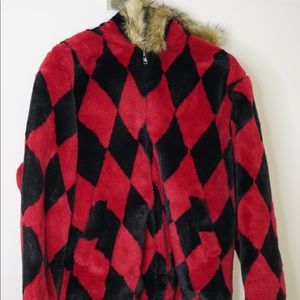 NWT-Supreme faux fur hooded jacket